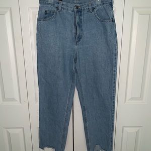 Distressed Hem Mom Jeans